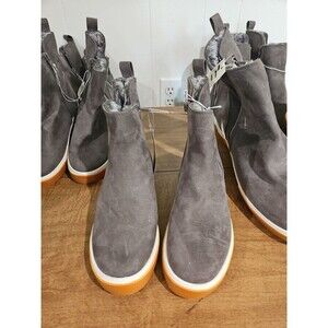A New Day Boots Grey Zip Up Faux Fur Women's